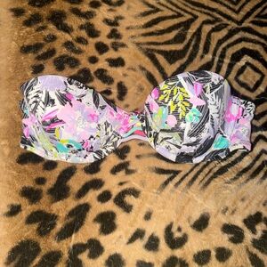 Victoria's Secret Colorful Floral  Bandeau Bikini Top